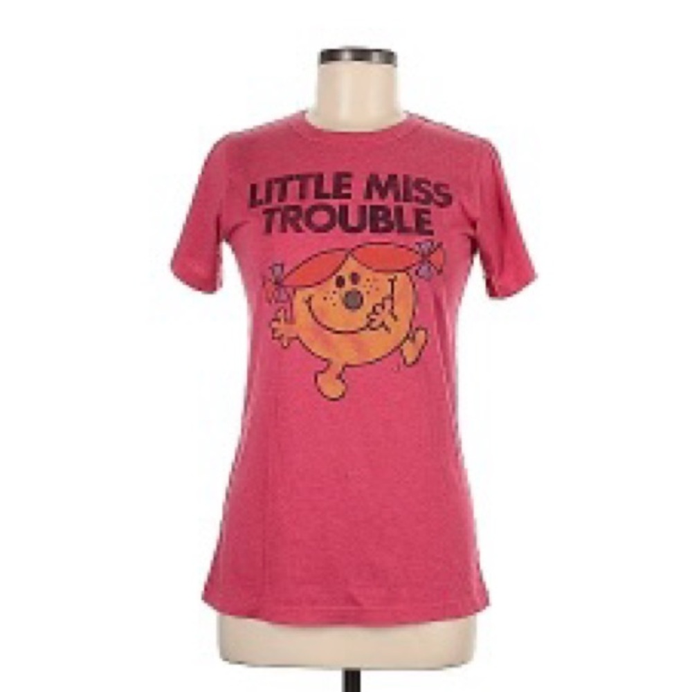 Junk Food Clothing Little Miss Trouble Graphic Tee - Pink (Vintage)